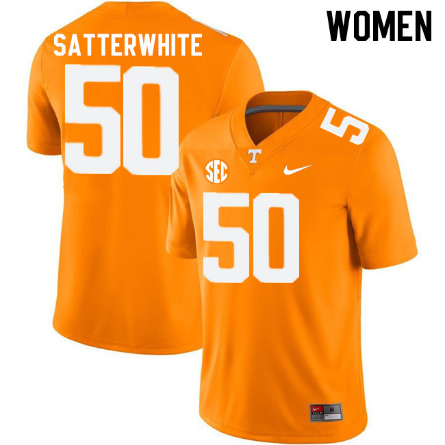 Women #50 William Satterwhite Tennessee Volunteers College Football Jerseys Stitched-Orange